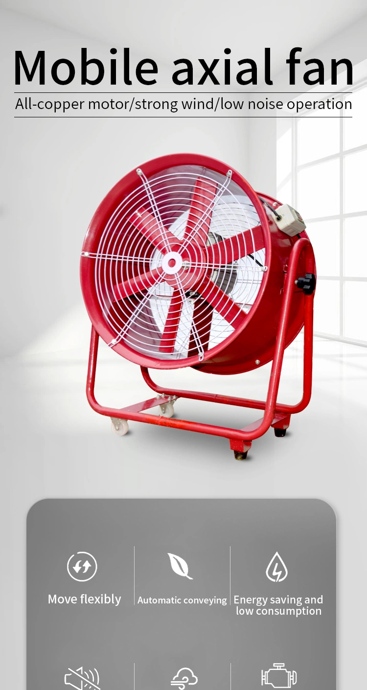 Hot Sale Energy Saving 220V Electric Movable Portable Fan Exhaust Blower Ventilation Fans for Warehouse Industrial